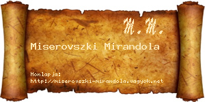 Miserovszki Mirandola névjegykártya